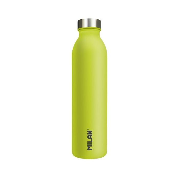Milan Serie Acid Botella Isotermica 0.59L - Doble Pared de Acero Inoxidable - Liquidos Calientes hasta 12h, Frios hasta 24h - Color Amarillo