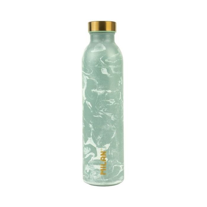 Milan Serie Lava Botella Isotermica 0.59L - Doble Pared de Acero Inoxidable - Liquidos Calientes hasta 12h, Frios hasta 24h - Color Verde