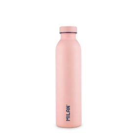 Milan Coleccion 430 Botella Isotermica 0.59L - Doble Pared de Acero Inoxidable - Liquidos Calientes hasta 12h, Frios hasta 24h - Color Rosa
