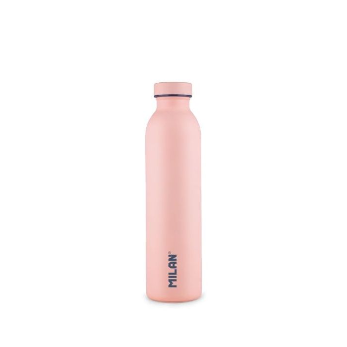 Milan Coleccion 430 Botella Isotermica 0.59L - Doble Pared de Acero Inoxidable - Liquidos Calientes hasta 12h, Frios hasta 24h - Color Rosa