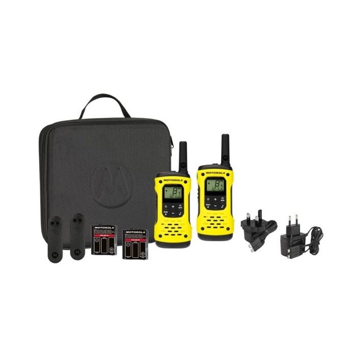 Motorola T92H2O Pack 2 Walkie Talkies - 8 Canales PMR446 + 121 Codigos - Alcance de hasta 10km - Autonomia hasta 16h - IP67
