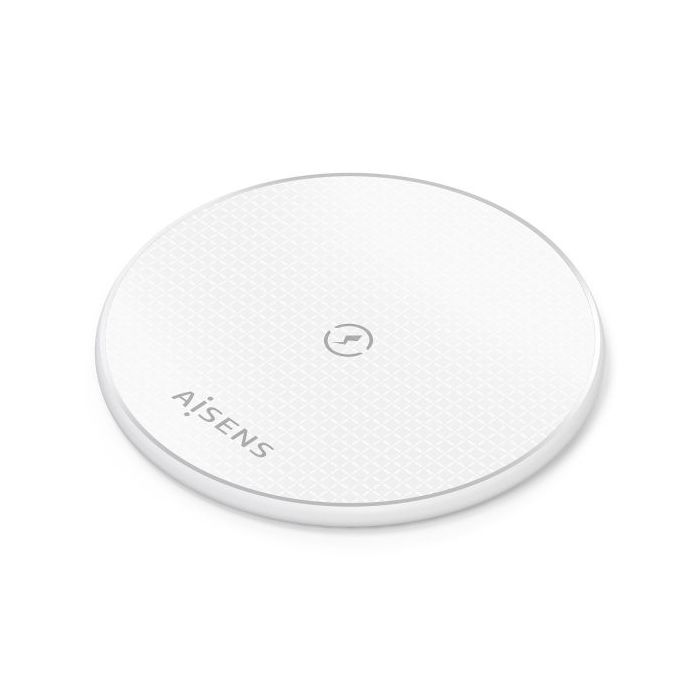 Aisens Cargador Inalambrico 15W - USB-C - Protocolo Qi - Proteccion Contra Sobretension, Sobretemperatura y sobrecorriente - Color Blanco