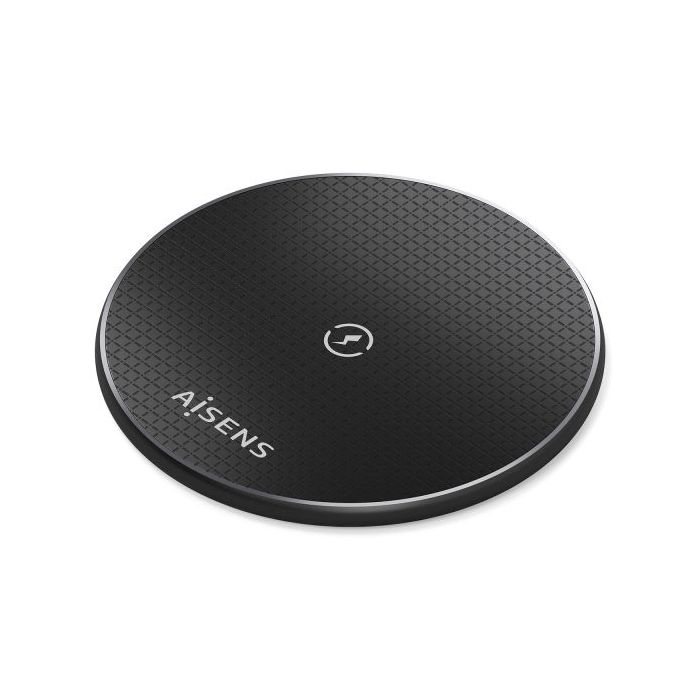 Aisens Cargador Inalambrico 15W - USB-C - Protocolo Qi - Proteccion Contra Sobretension, Sobretemperatura y sobrecorriente - Color Negro