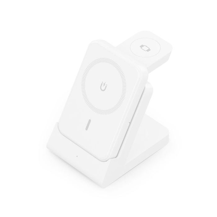 Aisens Cargador Inalambrico 15W - USB-C - Protocolo Qi - Moviles, Apple Watch y Auriculares - Powerbank - Proteccion Contra Sobretension, Sobretemperatura y sobrecorriente - Color Blanco