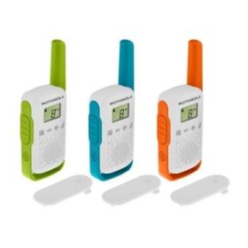 Motorola T42 Pack 3 Walkie Talkies - 16 Canales PMR446 - Alcance hasta 4Km - Autonomia hasta 18h