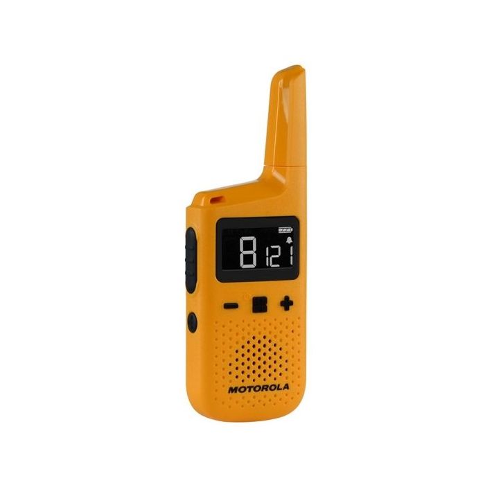 Motorola T72 Pack 2 Walkie Talkies - 16 Canales PMR446 + 121 Codigos de Privacidad- Alcance hasta 8Km - Autonomia hasta 24h - IP54