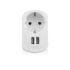 Ewent Cargador de Pared 2xUSB-A + Toma de Corriente - 17W - Color Blanco