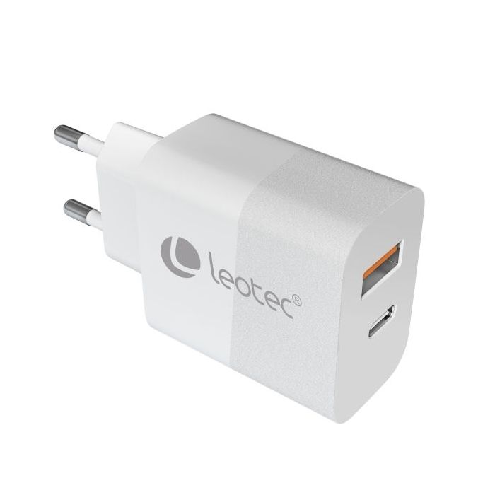 Leotec Cargador Universal 30W GAN - 1USB-C PD + 1USB-A - Color Blanco