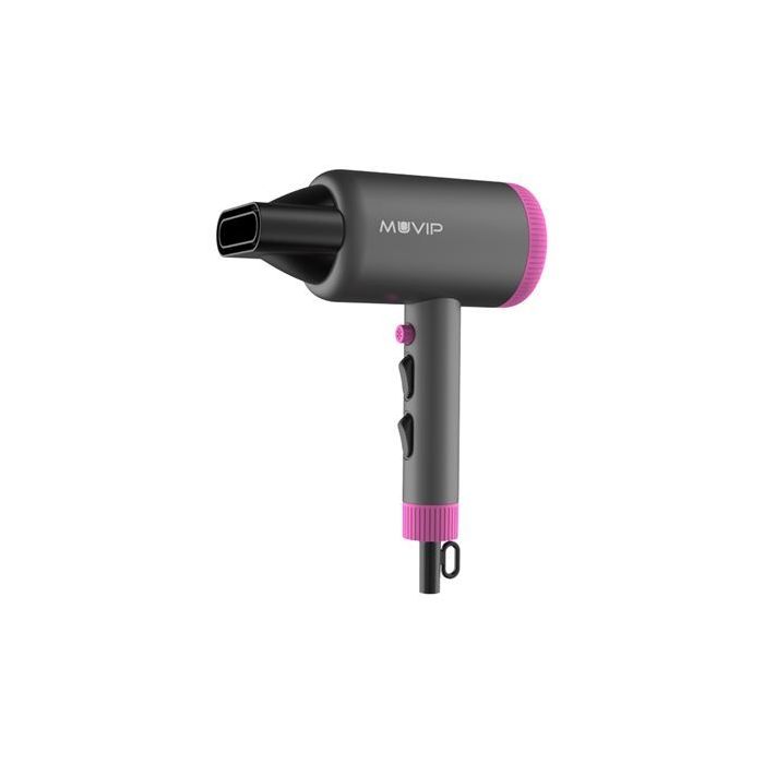 Muvip Pro Luxe Secador de Pelo 2000W - Motor DC - 2 Velocidades y 3 Temperaturas - Boton Aire Frio - Difusor de Aire - Cable 1,8m - Gancho para Colgar