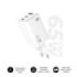 Subblim Cargador de Pared GaN 65W - 3 Puertos (2xUSB-C + 1xUSB-A) -  Carga ultra rápida - Color Blanco