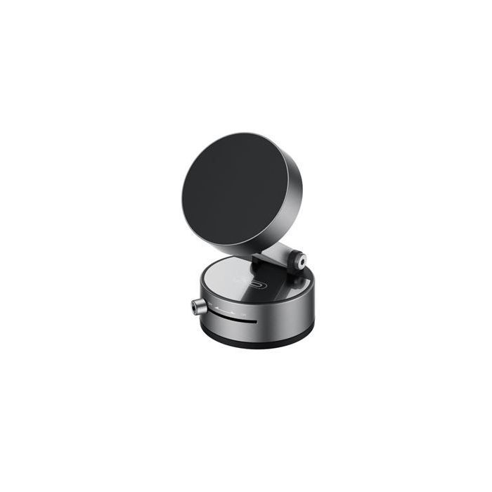 XO C170 Soporte Magnetico de Coche para Smartphones - Fijacion por Vacio - Rotacion 360º - Boton de Liberacion  - Aro Metalico Incluido - Color Negro