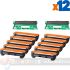 Brother TN1050 Cartucho de Tóner + DR1050 Tambor de Imagen Pack de 12 Cartuchos Genéricos