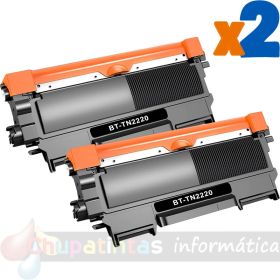 Brother TN2220/TN2210/TN2010/TN450 Negro Pack de 2 Cartuchos de Tóner Genéricos