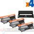 Brother TN2220 Cartucho de Tóner + DR2200 Tambor de Imagen Pack de 4 Cartuchos Genéricos