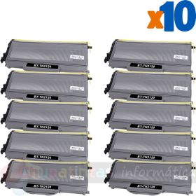Brother TN2120/TN2110/TN360 Negro Pack de 10 Cartuchos de Tóner Genéricos