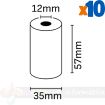 Oqonos Rollo de Papel Termico 57x35x12mm, Libre de BPA, FSC