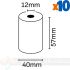 Oqonos Rollo de Papel Térmico 57x40x12mm, Libre de BPA, FSC