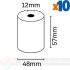Oqonos Rollo de Papel Térmico 57x48x12mm, Libre de BPA, FSC