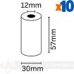 Oqonos Rollo de Papel Termico 57x30x12mm, Libre de BPA, FSC