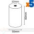 Oqonos Rollo de Papel Térmico 80x55x12mm, Libre de BPA, FSC