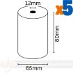 Oqonos Rollo de Papel Termico 80x65x12mm, Libre de BPA, FSC