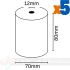 Oqonos Rollo de Papel Térmico 80x70x12mm, Libre de BPA, FSC