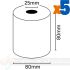 Oqonos Rollo de Papel Térmico 80x80x25mm, Libre de BPA, FSC