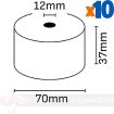 Oqonos Rollo de Papel Termico 37x70x12mm, Libre de BPA, FSC