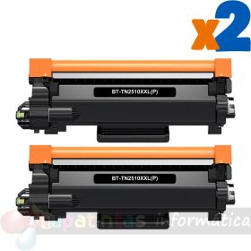 Brother TN2510XL Negro Pack de 2 Cartuchos de Tóner Genéricos