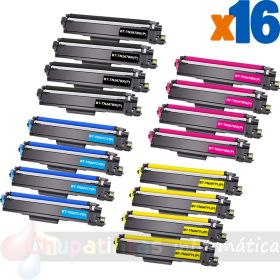 Brother TN247/TN243 Pack de 16 Cartuchos de Tóner Genéricos