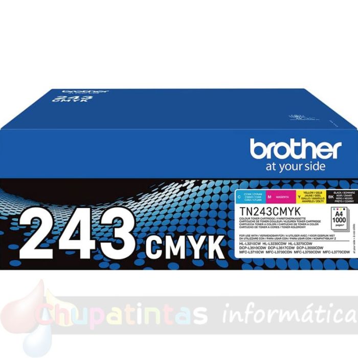 Brother TN243 Pack de 4 Cartuchos de Tóner Originales - TN243CMYK-1
