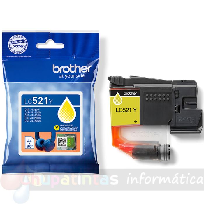 Brother LC521Y Amarillo Cartucho de Tinta Original - LC521Y-1