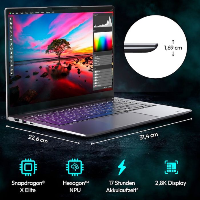 Medion SPRCHRGD S1 Elite Portatil Pantalla 14" Qualcomm Snapdragon X1E-78-100 - 16GB - 512TB - Mejor precio