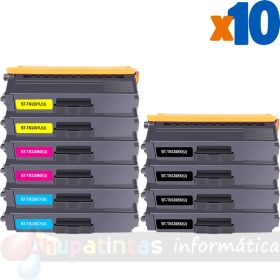 Brother TN320/TN325/TN321/TN326/TN329 Pack 10 Cartuchos de Tóner Genéricos