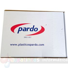 Pardo Pack de 100 Fundas Multitaladro A4 Transparentes 60 Micras - Acabado Piel de Naranja - Refuerzo en Blanco-1