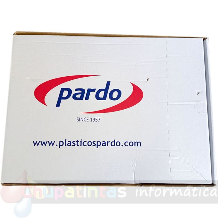 Pardo Pack de 100 Fundas Multitaladro A4 Transparentes 60 Micras - Acabado Piel de Naranja - Refuerzo en Blanco-1