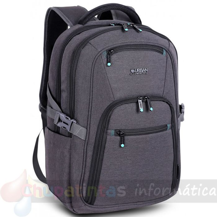 Urban Factory Heavee Green Mochila de Viaje para Portatil 17.3" - Ecologica - Color Gris
