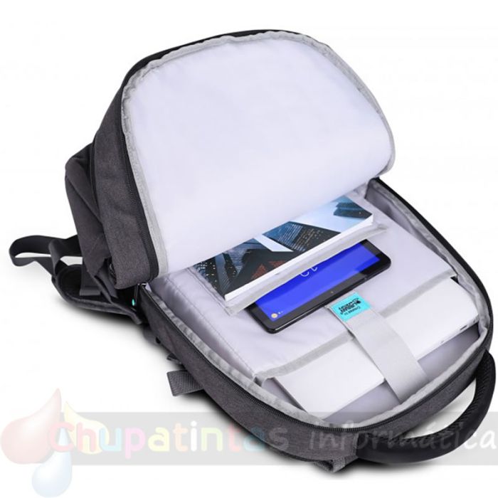 Urban Factory Heavee Green Mochila de Viaje para Portatil 17.3" - Ecologica - Color Gris