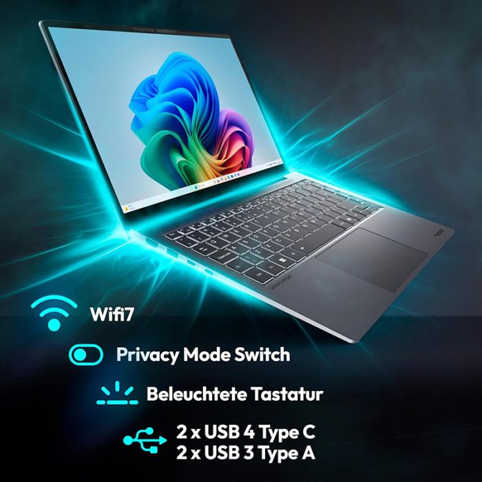 Medion SPRCHRGD 14 S2 MD62722 Portatil Pantalla 14" 2.8K Intel Core Ultra 7 - 32GB - 1TB - Windows 11 Home-7
