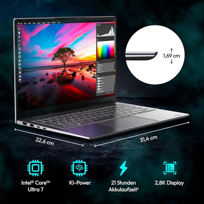 Medion SPRCHRGD 14 S2 MD62722 Portatil Pantalla 14" 2.8K Intel Core Ultra 7 - 32GB - 1TB - Windows 11 Home-8