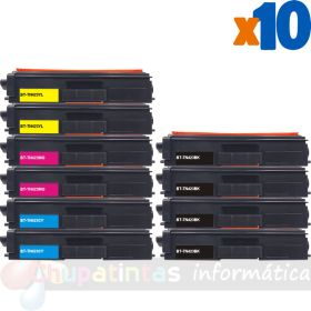 Brother TN421/TN423/TN426 Pack de 10 Cartuchos de Tóner Genéricos