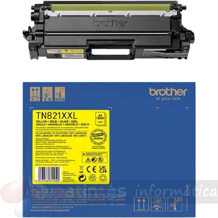 Brother TN821XXL Amarillo Cartucho de Tóner Original - TN821XXLY