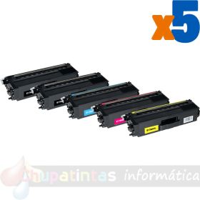 Brother TN900 Pack de 5 Cartuchos de Tóner Genéricos