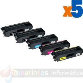 Brother TN910 Pack de 5 Cartuchos de Tóner Genéricos
