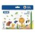 Milan Plastipastel Pack de 24 Ceras de Colores Redondas - Contiene 3 Ceras Fluo y 2 Metal - Colores Surtidos