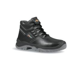 Upower Reptile RS L Calzado de Seguridad Altos - Talla 38 - Cuero Impreso Hidrofugo, Puntal en Acero, Antiperforacion, Antideslizante, Lamina de Acero Ergonomica, Proteccion S3 FO SR - Color Negro