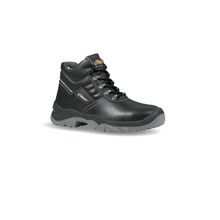 Upower Reptile RS L Calzado de Seguridad Altos - Talla 38 - Cuero Impreso Hidrofugo, Puntal en Acero, Antiperforacion, Antideslizante, Lamina de Acero Ergonomica, Proteccion S3 FO SR - Color Negro