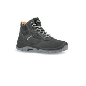Upower Real L Calzado de Seguridad Altos - Talla 39 - Empeine en Gamuza Transpirable, Puntal en Acero, Antiperforacion, Antideslizante, Proteccion S1P FO SR - Color Gris