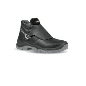 Upower Crocodile L Calzado de Seguridad Altos - Talla 43 - Cuero Impreso Hidrofugo, Puntal en Acero, Antiperforacion, Suela Antideslizante, Proteccion S3 FO SR - Color Negro