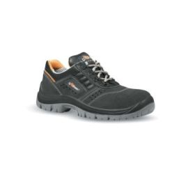 Upower Rotational L Calzado de Seguridad Bajos - Talla 38 - Empeine Gamuza Perforado, Puntal y Lamina de Acero, Suela Antideslizante PU/PU, Proteccion S1P FO SR - Color Gris Oscuro